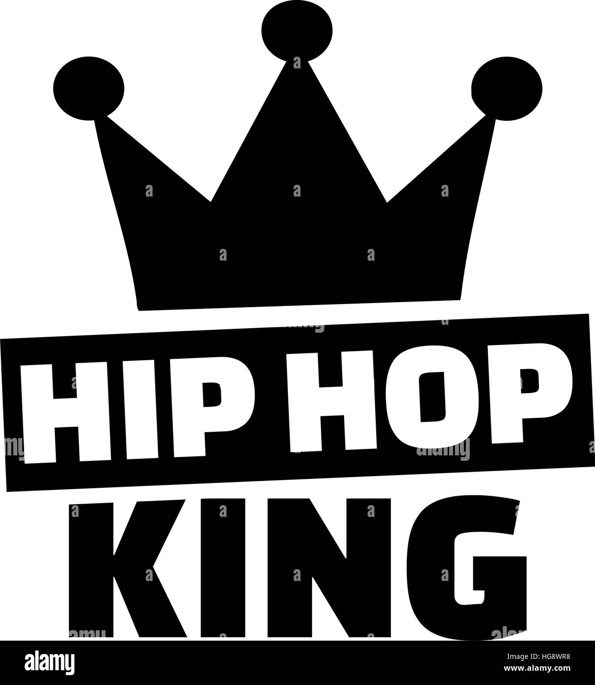 Le hip-hop roi avec couronne Illustration de Vecteur