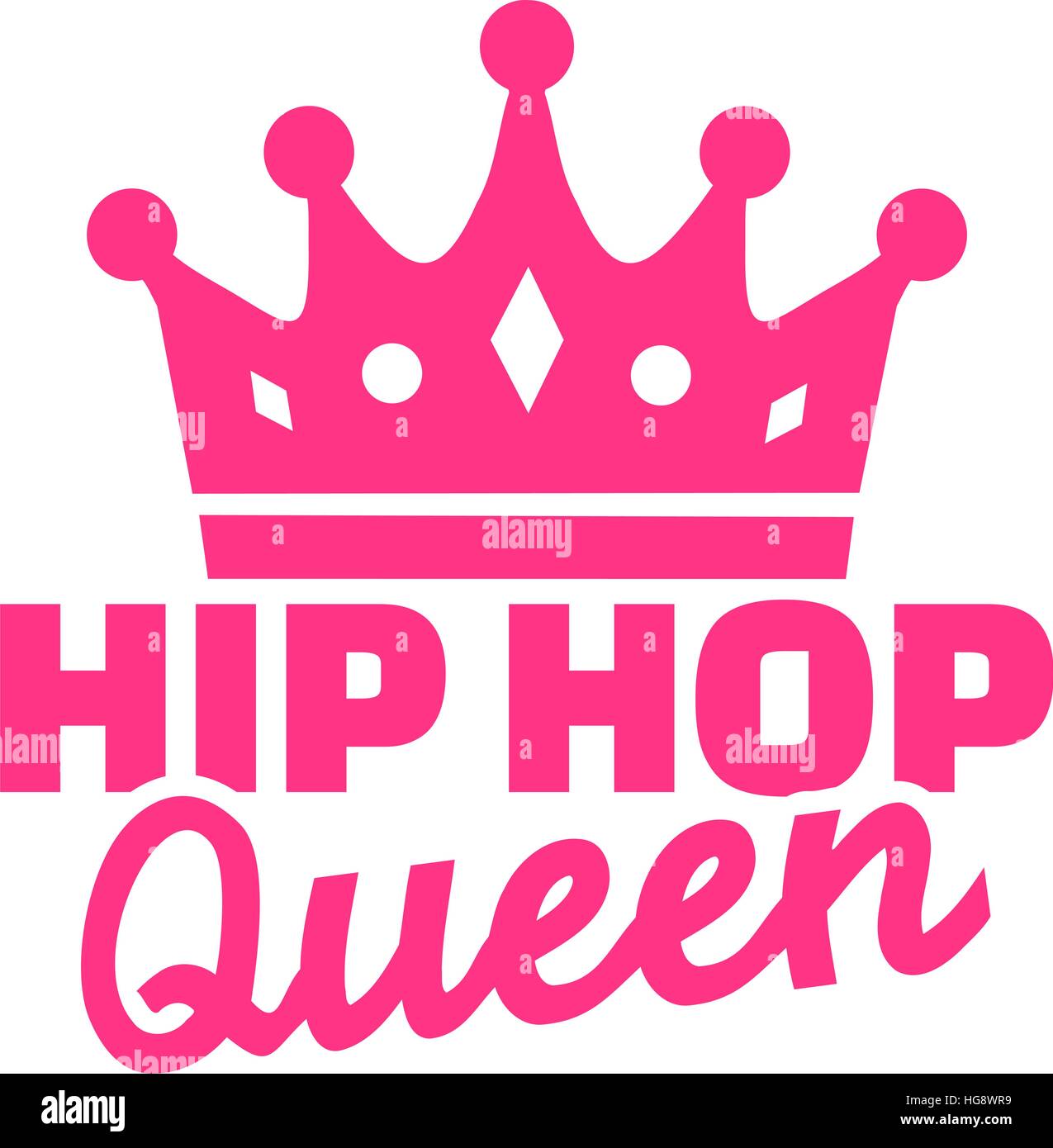 La reine du hip hop avec couronne Illustration de Vecteur