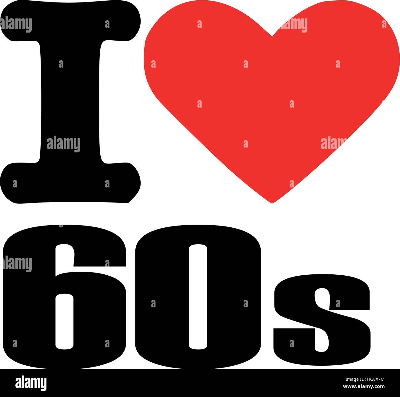 J’ai l’amour des années soixante Illustration de Vecteur