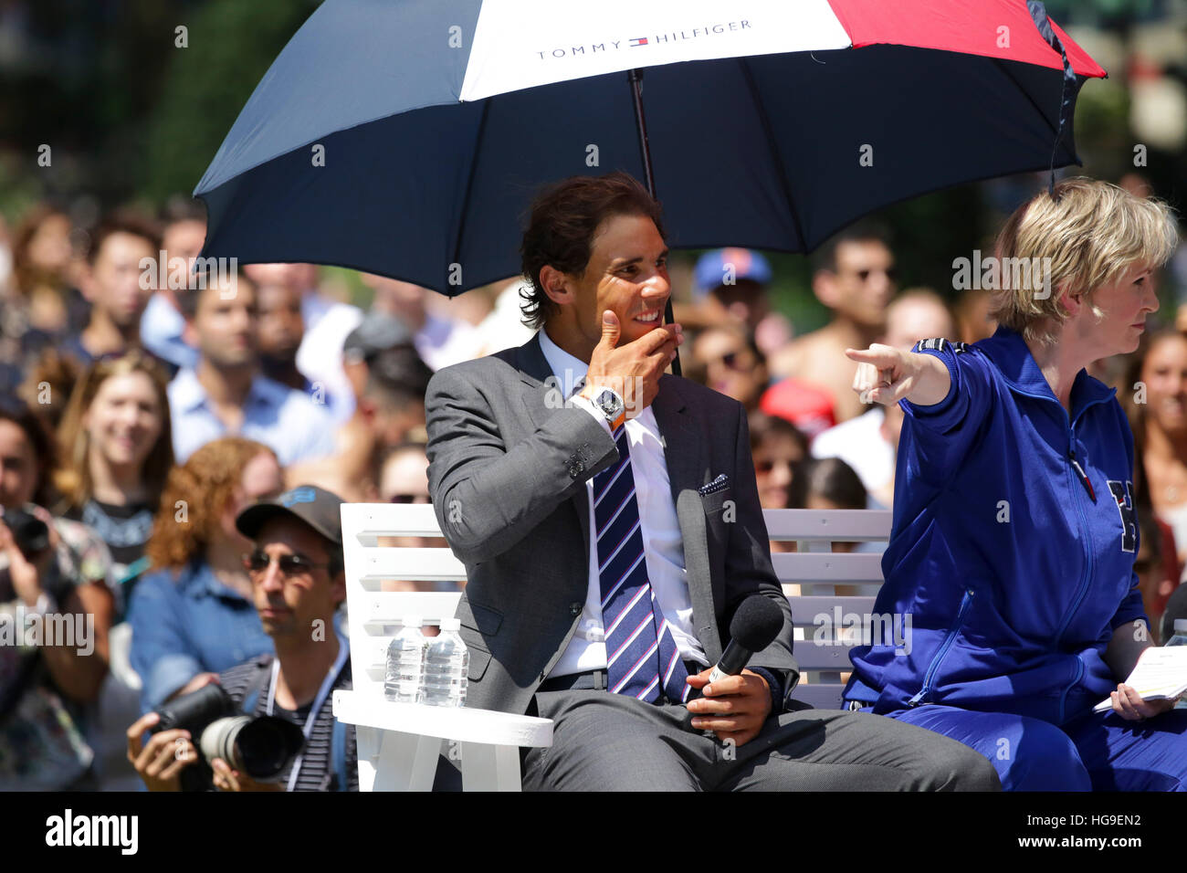 Rafael Nadal et Jane Lynch juger de l'action pendant no tommyxnadal Banque D'Images