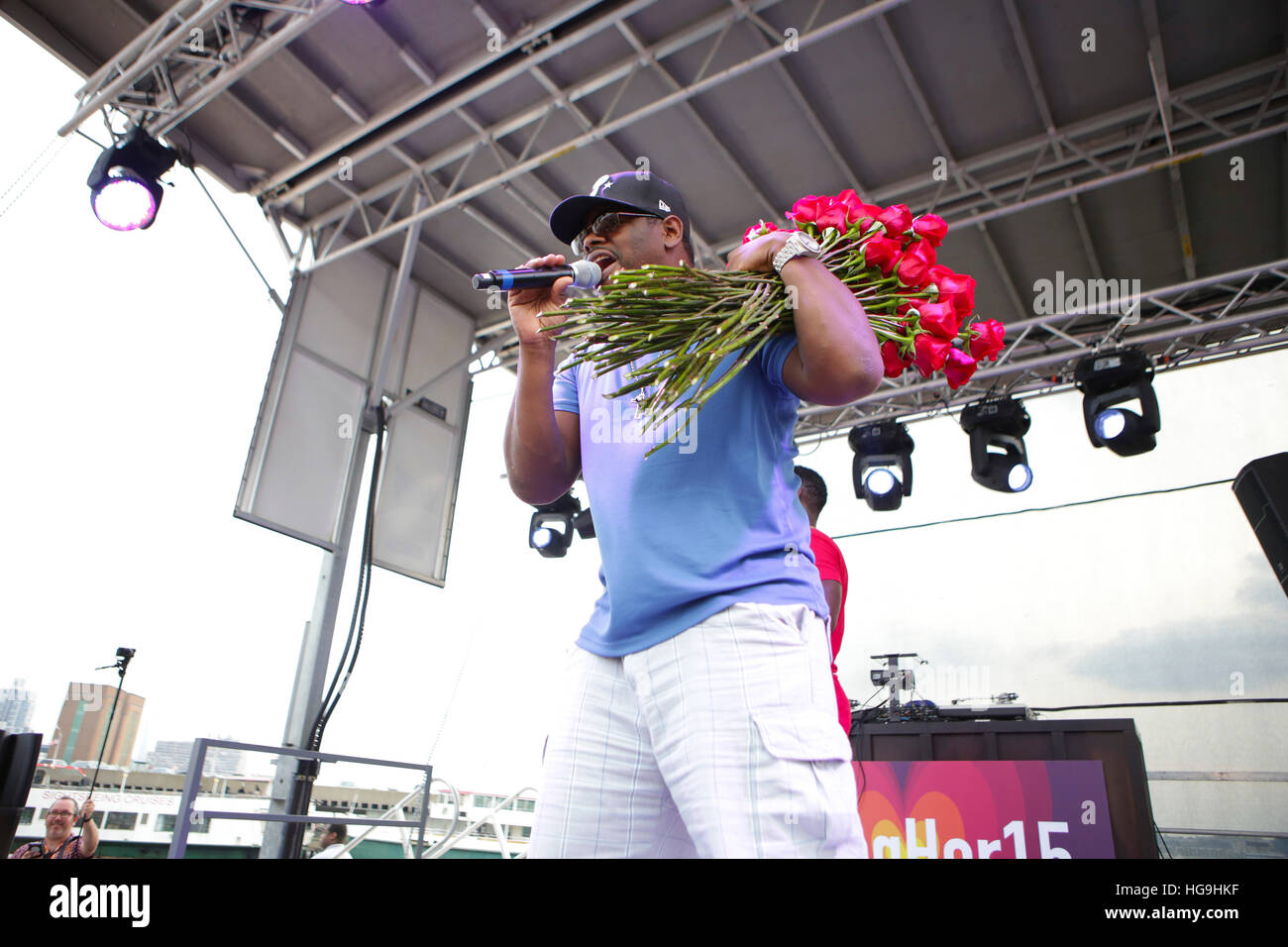 Boyz II Men effectue au cours de la # BlogHer15 : des experts parmi nous. Fête de clôture Banque D'Images