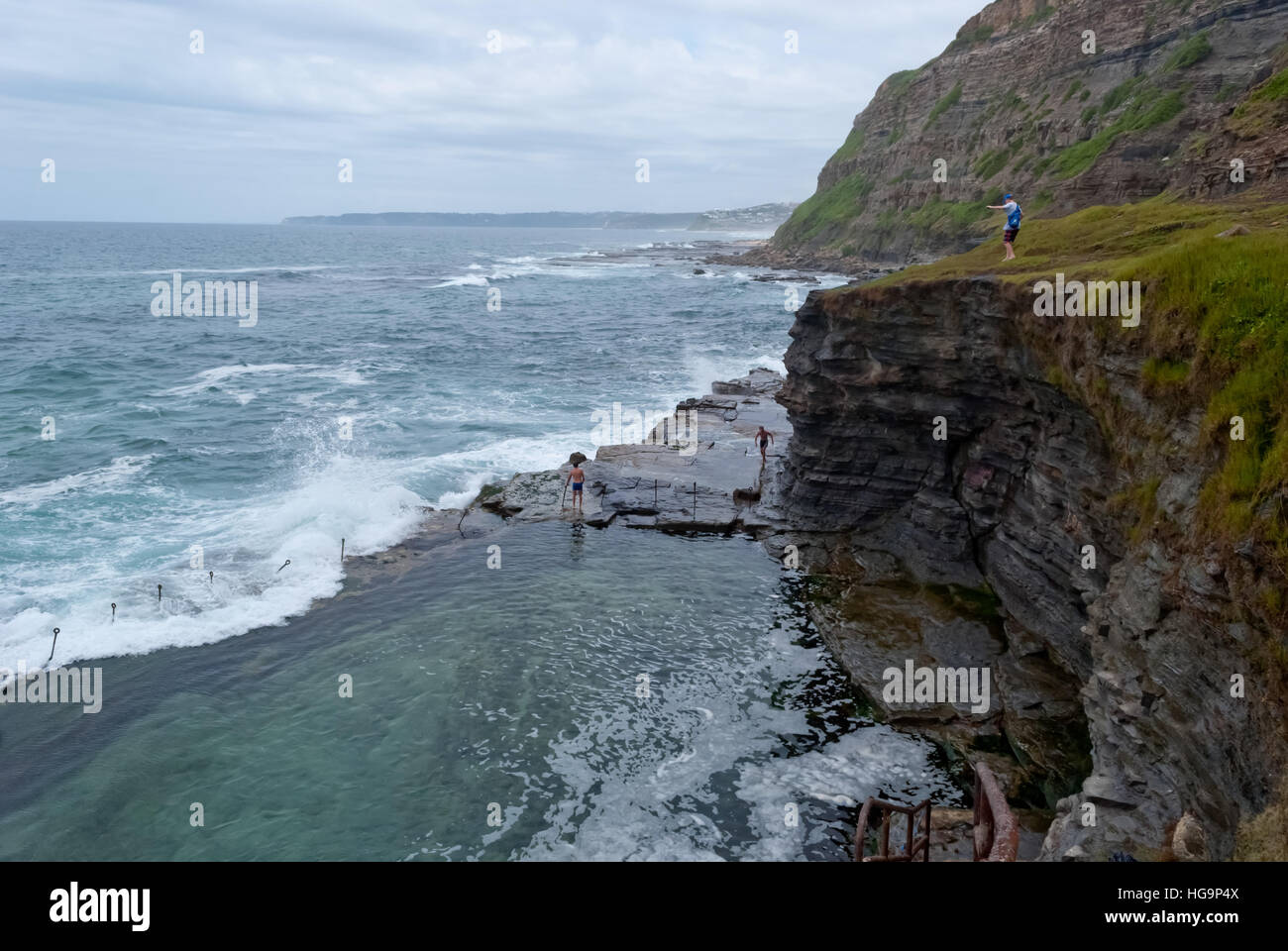 Falaises et Newcastle, Australie Banque D'Images