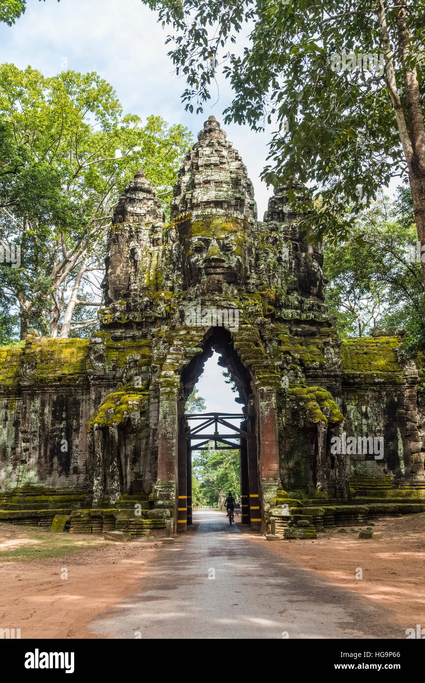 Trésors d'Angkor avec city tour face à l'Angor Thom Banque D'Images