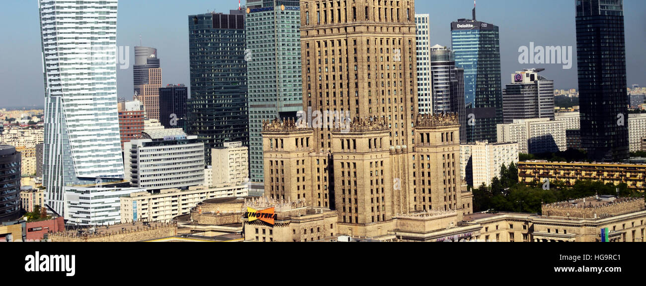 Le Palais de la Culture et des sciences Varsovie Pologne Banque D'Images