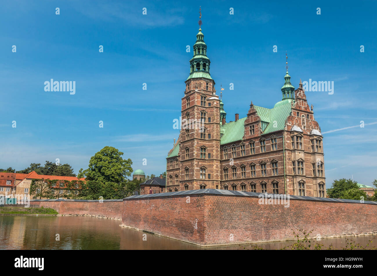 Belle vue sur Rosenborg à Copenhague au Danemark Banque D'Images