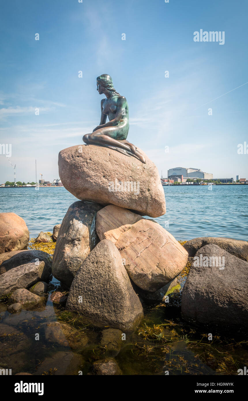 La statue de la petite sirène à Copenhague Banque D'Images