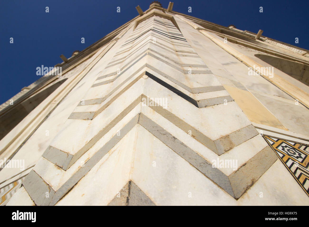 Monument du patrimoine de l'UNESCO Taj Mahal à Agra . minaret . WALL DESIGN 3d Banque D'Images