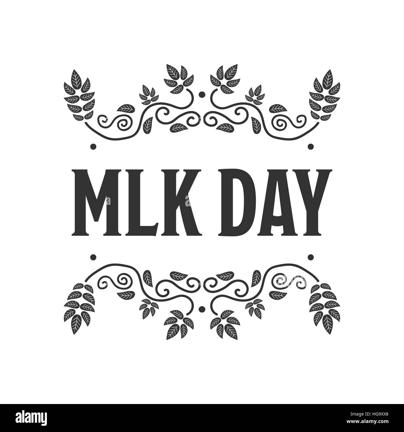 Martin Luther King Day noir sur fond blanc Illustration de Vecteur