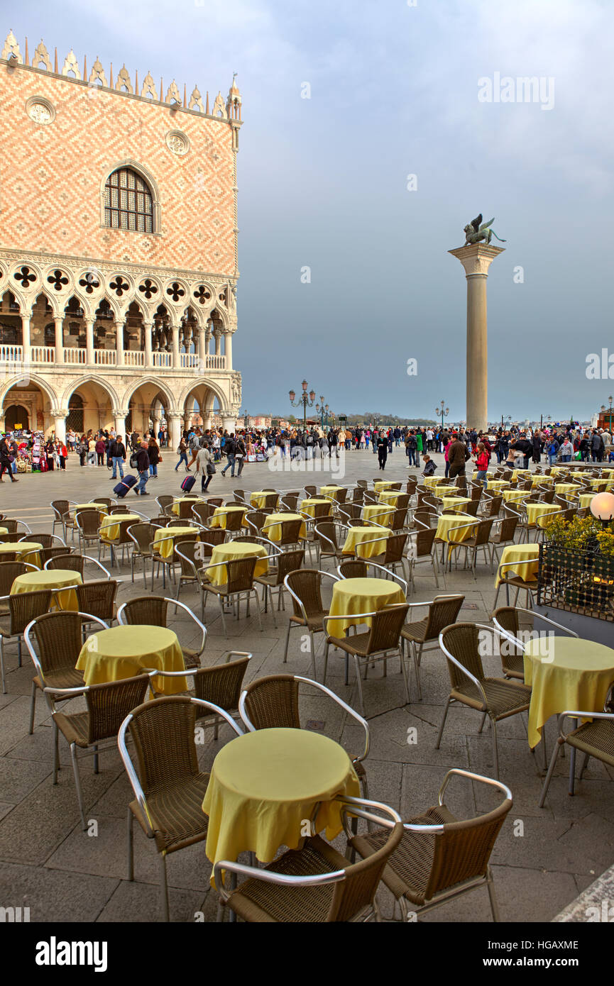 En restaurant la Piazza San Marco, Venise, Italie Banque D'Images