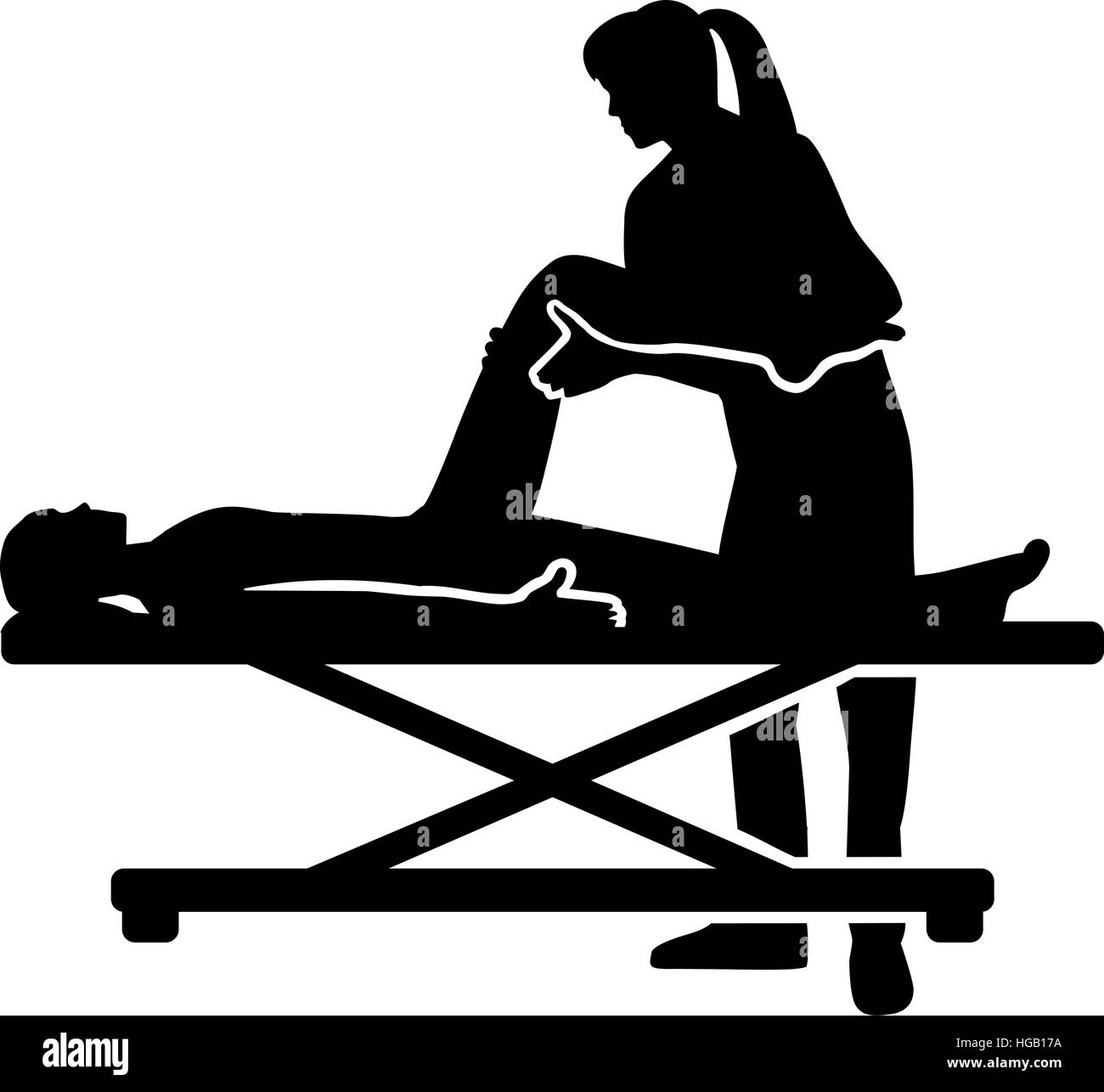 Femme thérapeute physique helping patient silhouette Illustration de Vecteur