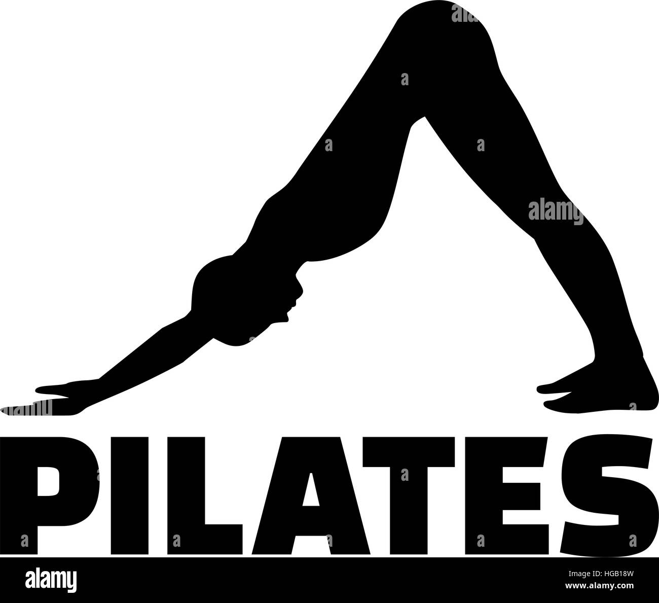 Silhouette Pilates avec word Illustration de Vecteur