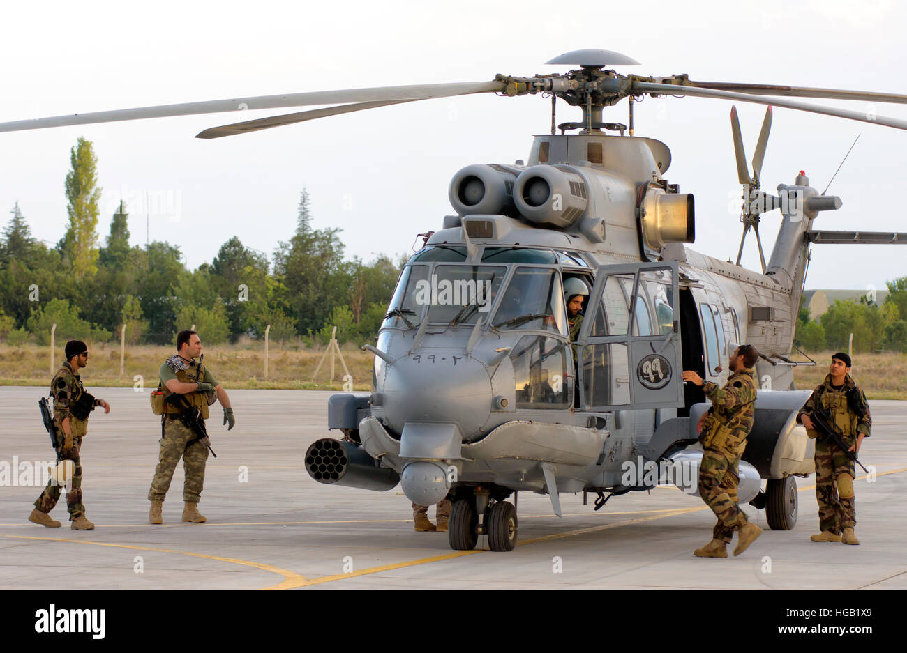 Arabie Royal Air Force comme532 Cougar CSAR hélicoptère. Banque D'Images