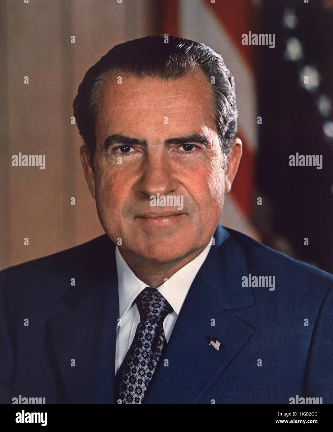 Portrait du président Richard Nixon. Banque D'Images