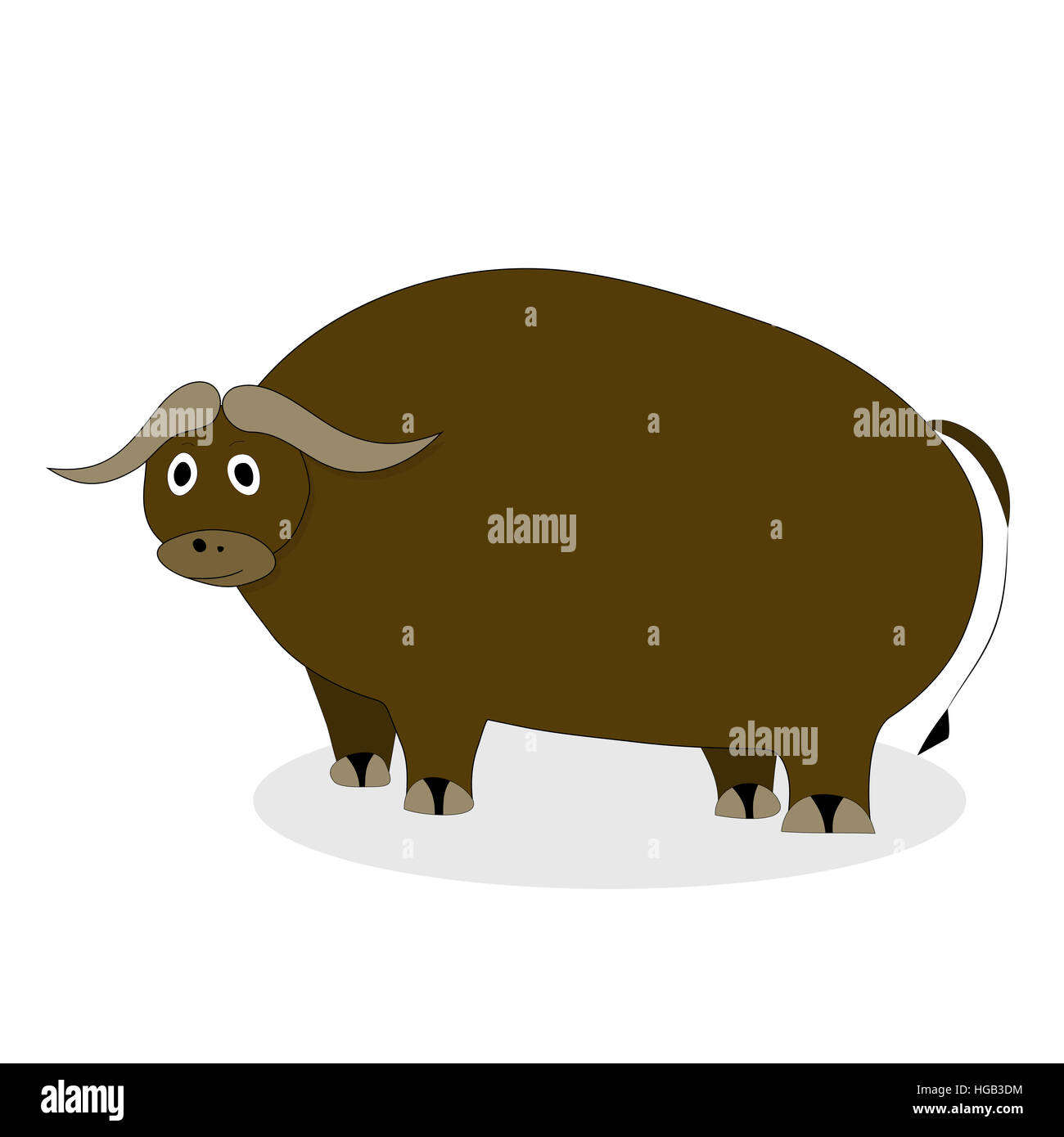 Yak bull caractère. Bull mâle mammifère mascot, grand comique de la laine de yack, vector illustration Banque D'Images