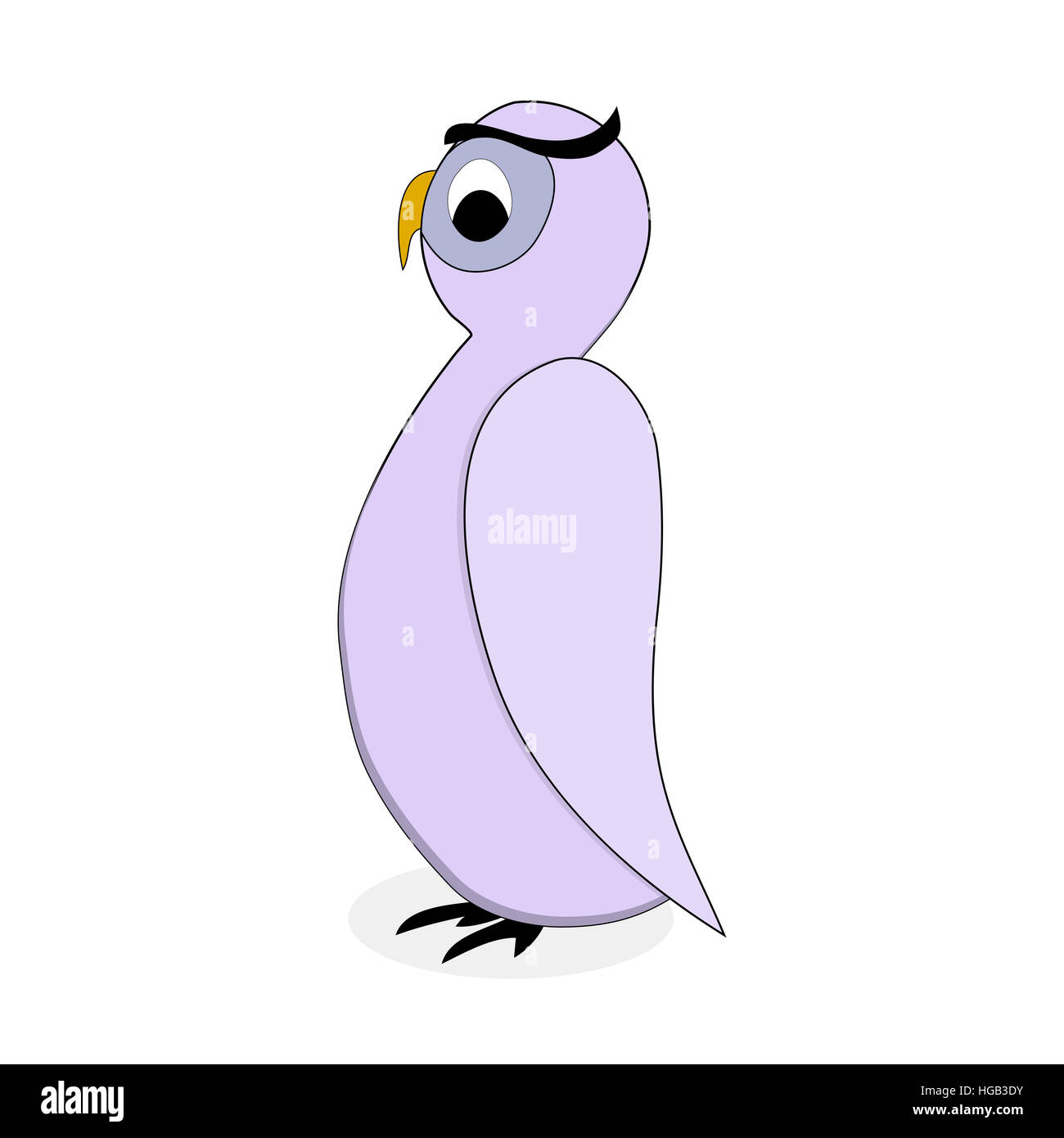 Owl bird vecteur de caractères. Cartoon animal chouette, chouette Dessin et illustration de Banque D'Images