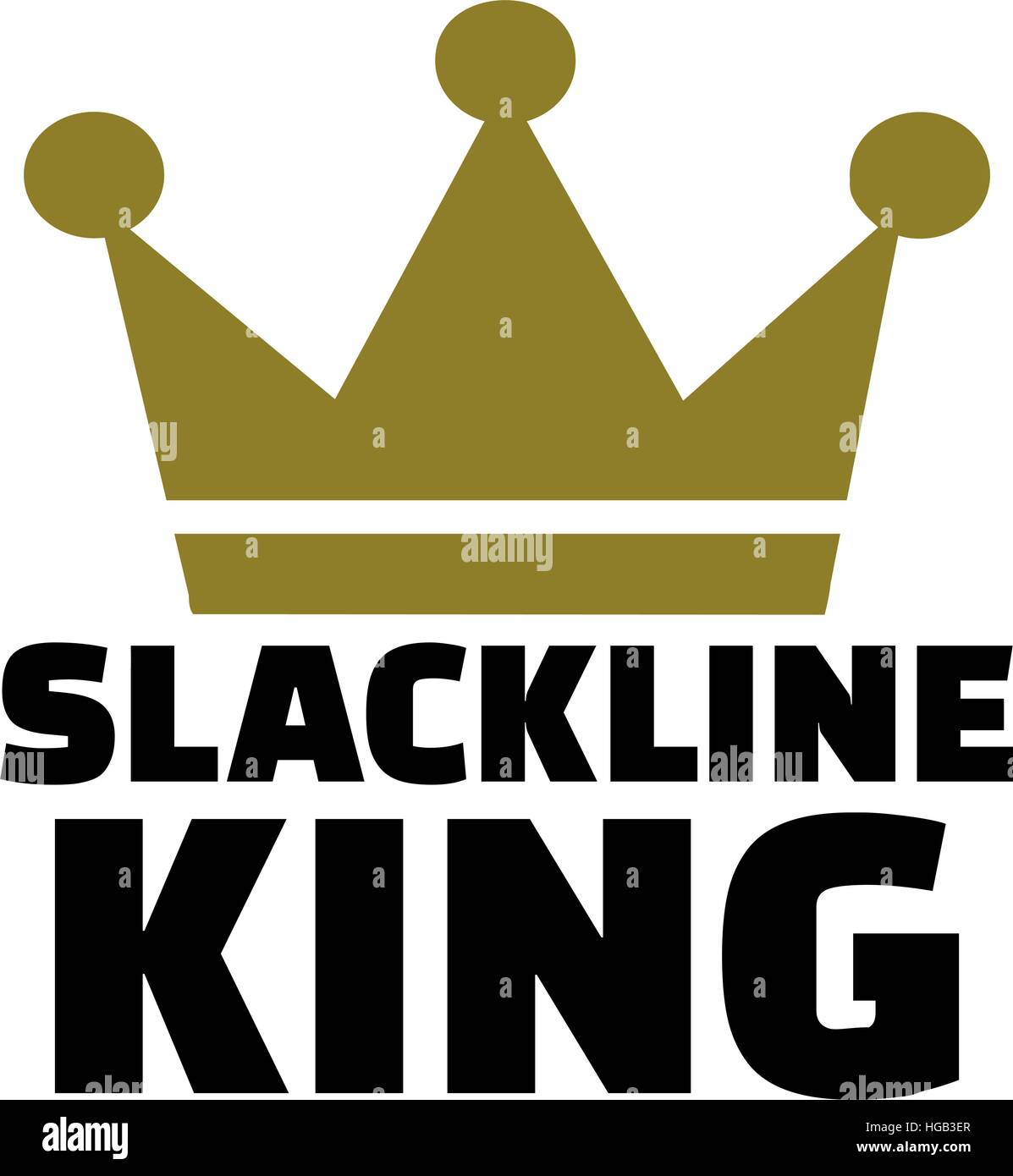 Roi avec couronne Slackline Illustration de Vecteur