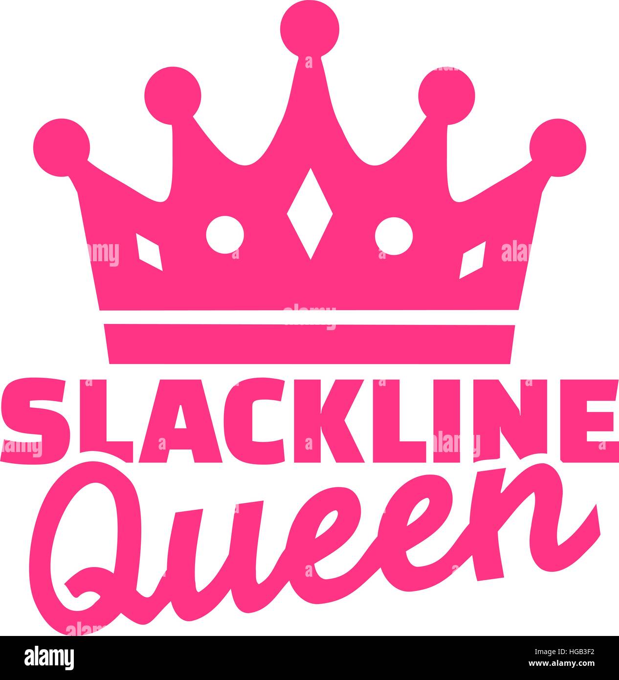 Slackline reine avec couronne Illustration de Vecteur