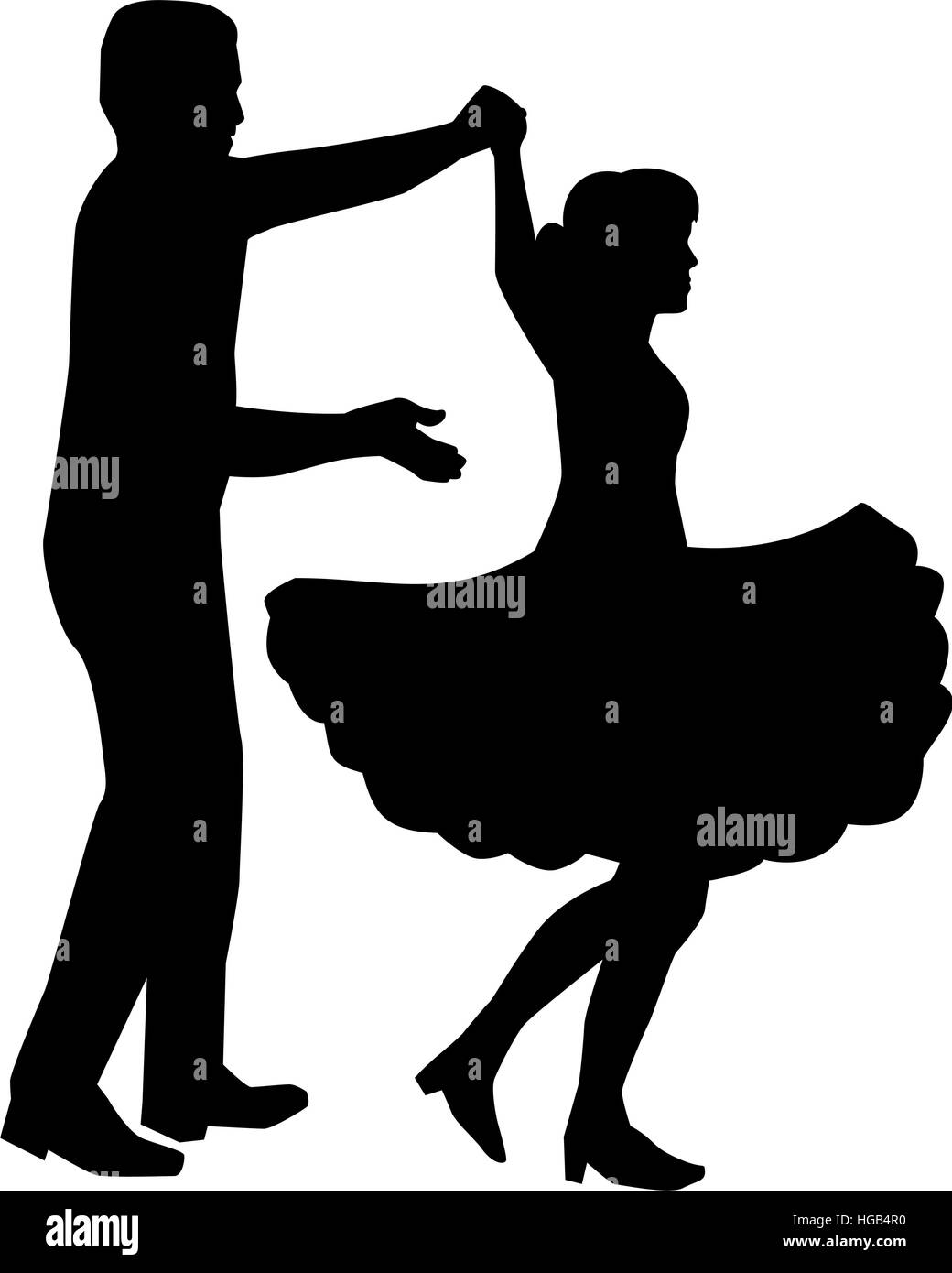 Square Dance silhouette Illustration de Vecteur