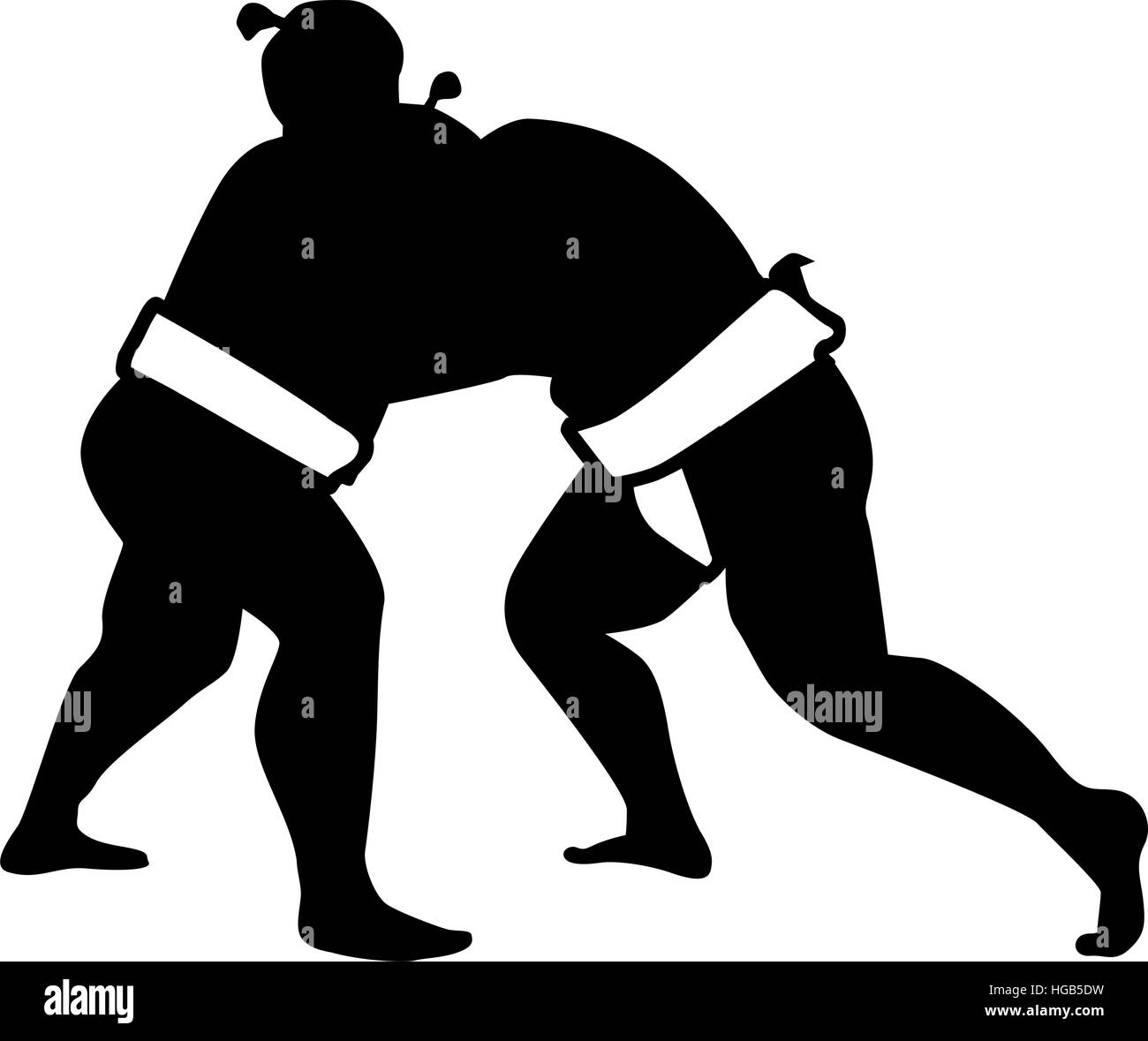 Lutte Sumo wrestling silhouette Illustration de Vecteur