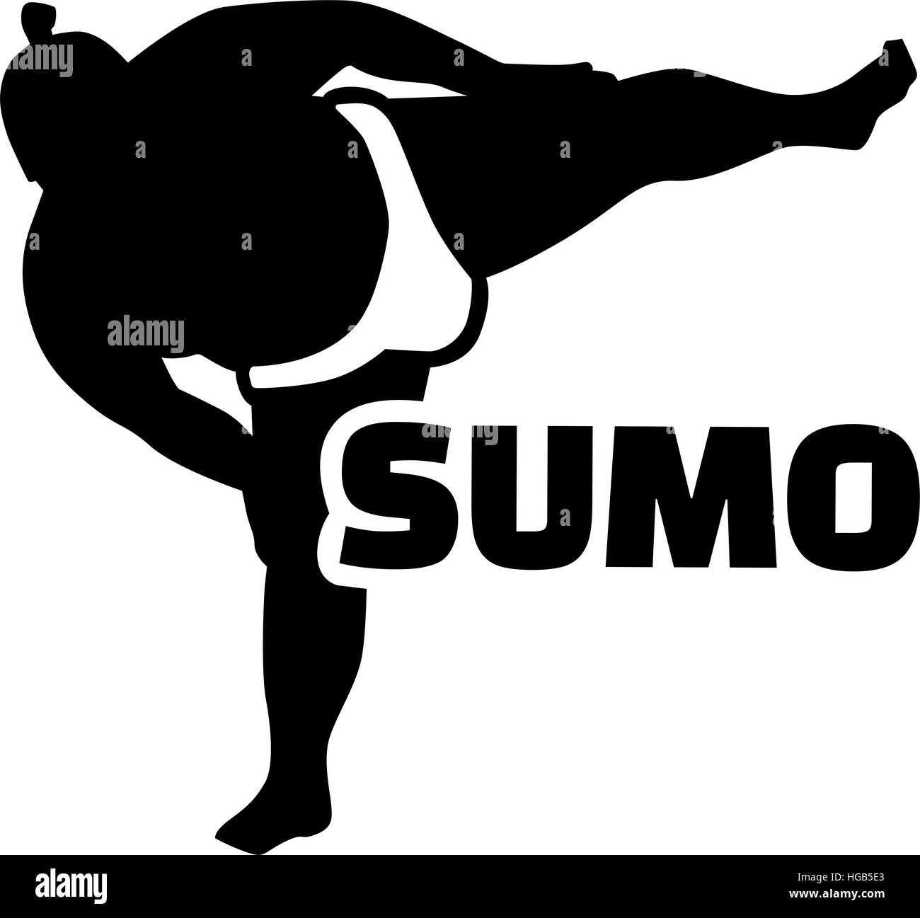 Lutteur de sumo avec word Illustration de Vecteur