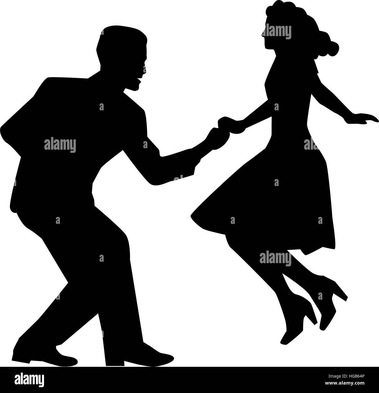 Couple de danse swing Illustration de Vecteur
