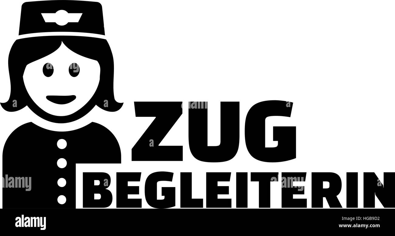 Accompagnateur de train avec le titre allemand Illustration de Vecteur