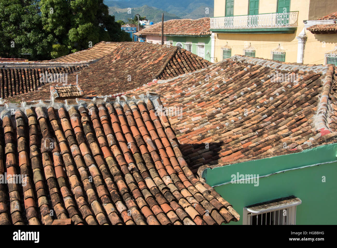 Les toits en terre cuite, Trinidad, Cuba Banque D'Images