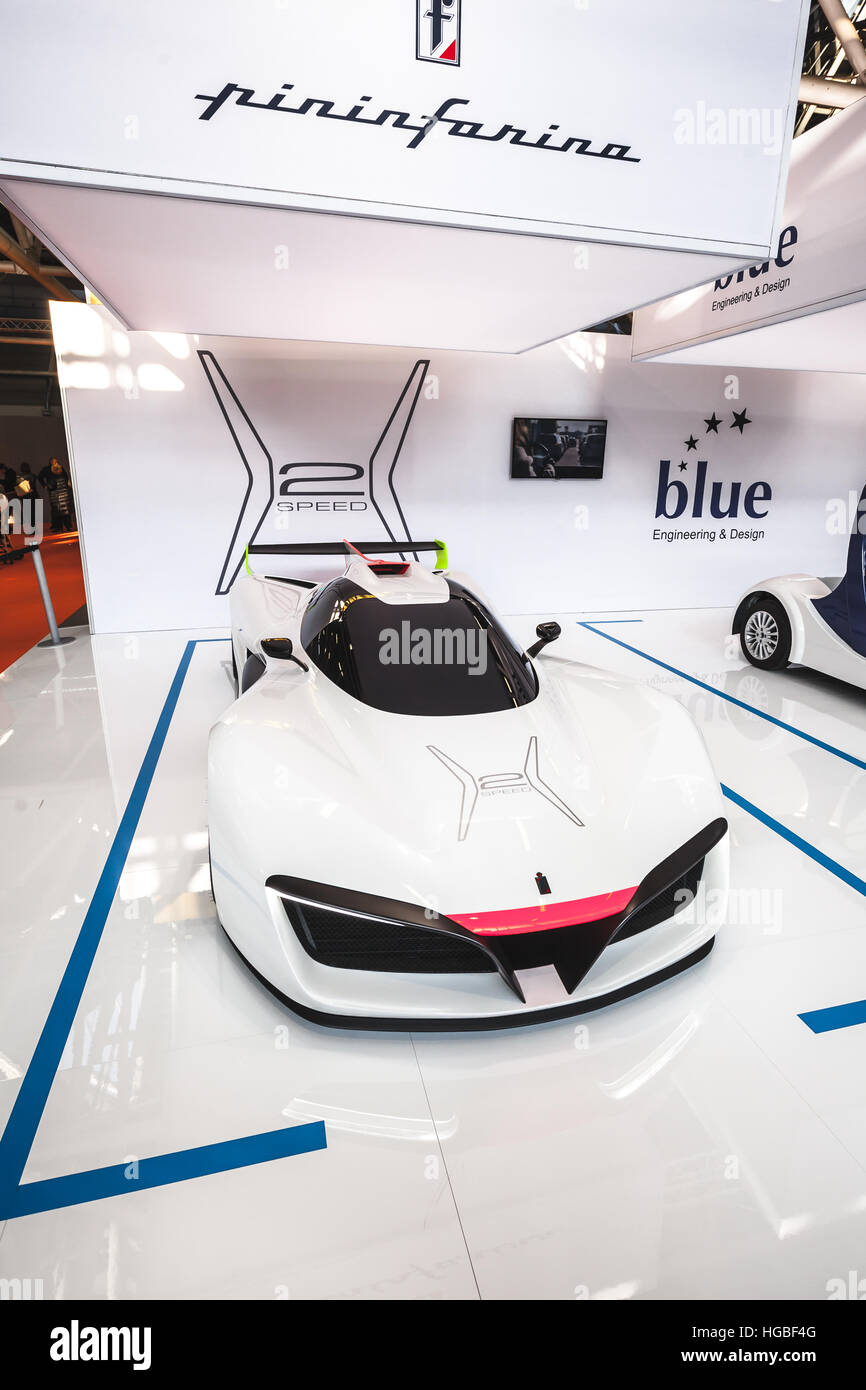 L'Italie, Bologna Motor Show 2016, Pininfarina concept car H2 Vitesse, avec la technologie de l'hydrogène complète GreenGT power Banque D'Images