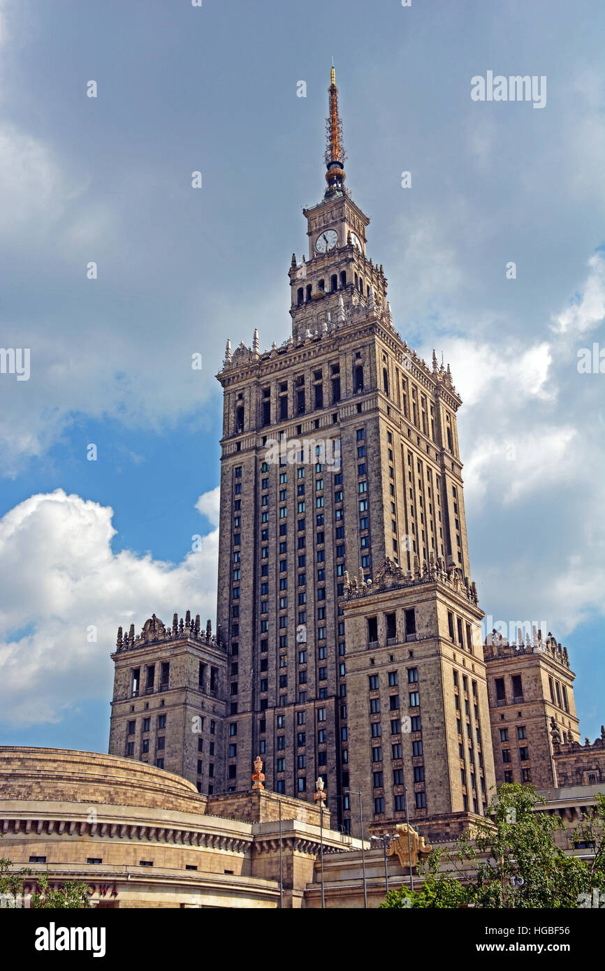 Le Palais de la Culture et de la Science, le palais de Joseph Staline ' ', Varsovie Pologne Banque D'Images