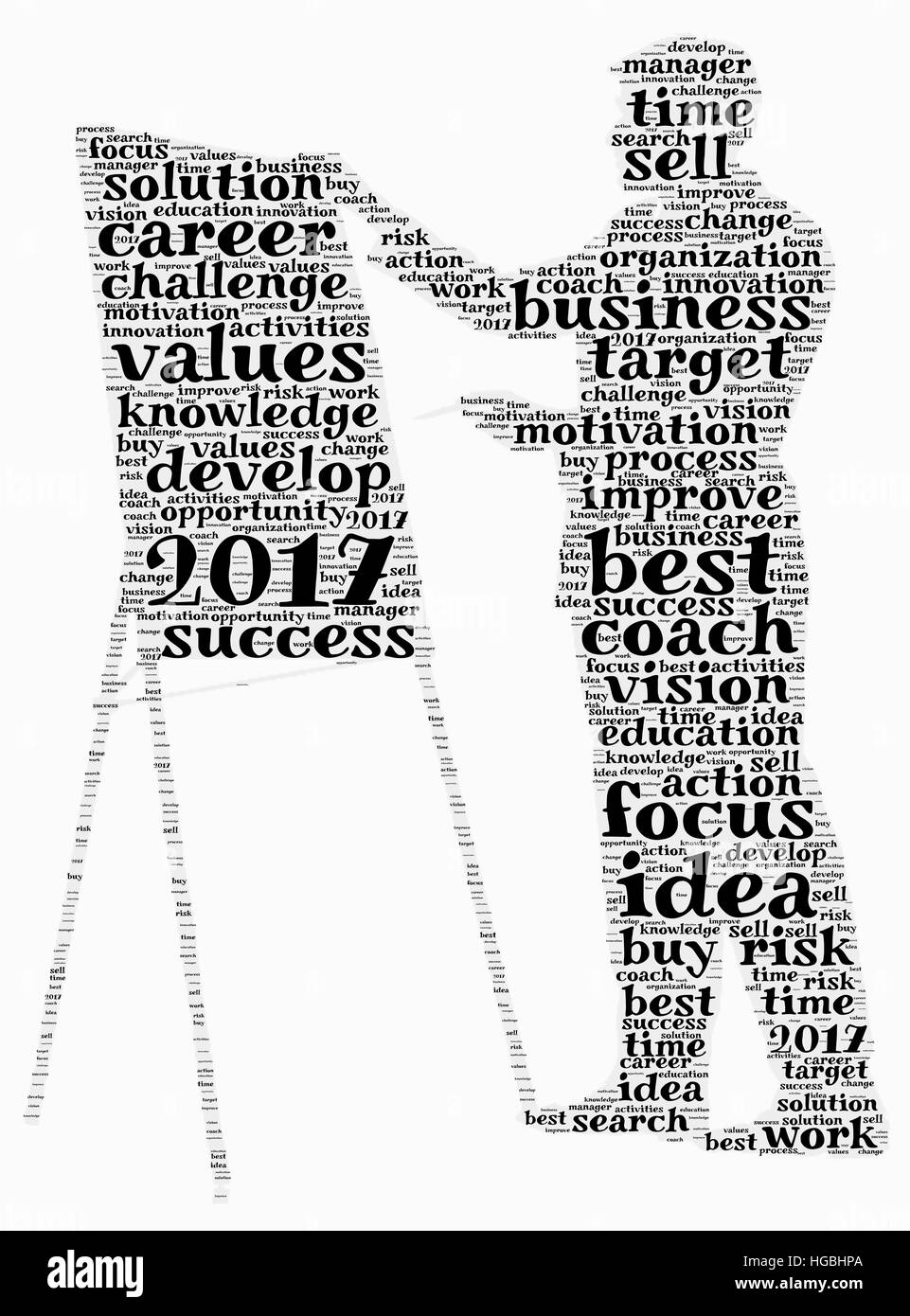 2017 affaires mot concept cloud en forme business man Banque D'Images