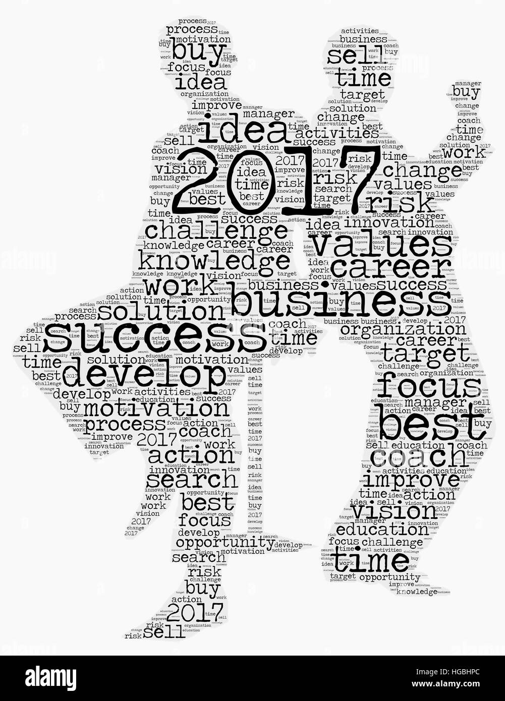 2017 affaires mot concept cloud en forme business mans Banque D'Images