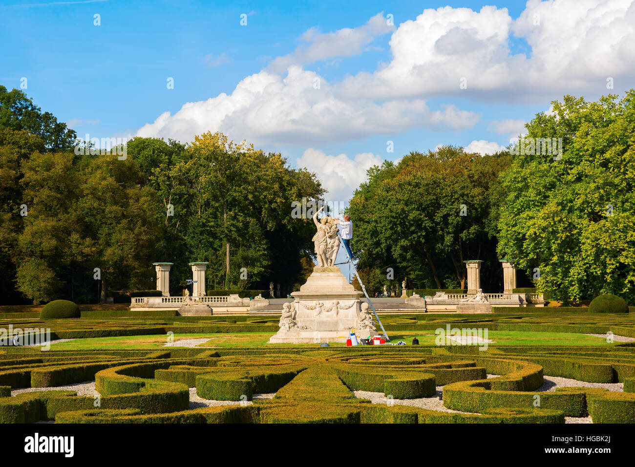 Nordkirchen, Allemagne - 26 septembre 2016 : parc de château Nordkirchen avec des personnes non identifiées. Le Château de Nordkirchen, également connu sous le nom de la Ve westphalien Banque D'Images