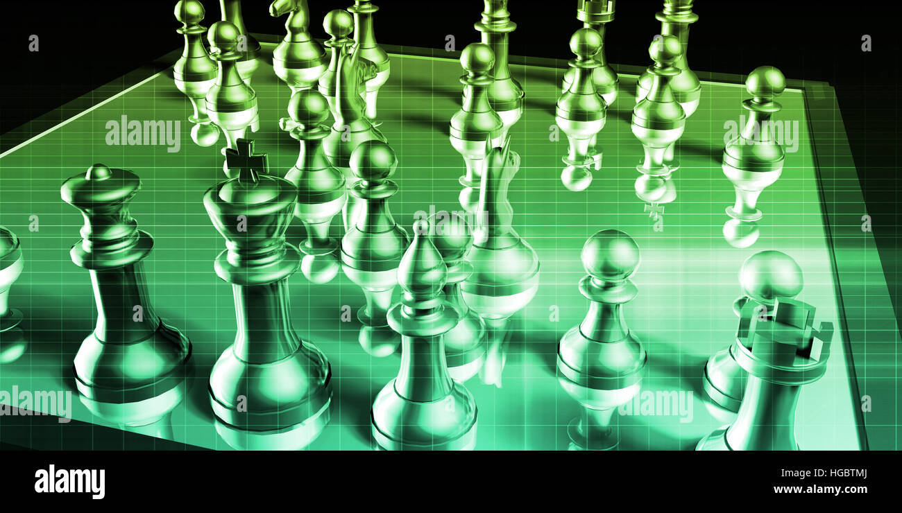 Jeu d'échecs et des tactiques commerciales Concept Art de l'analyse Banque D'Images