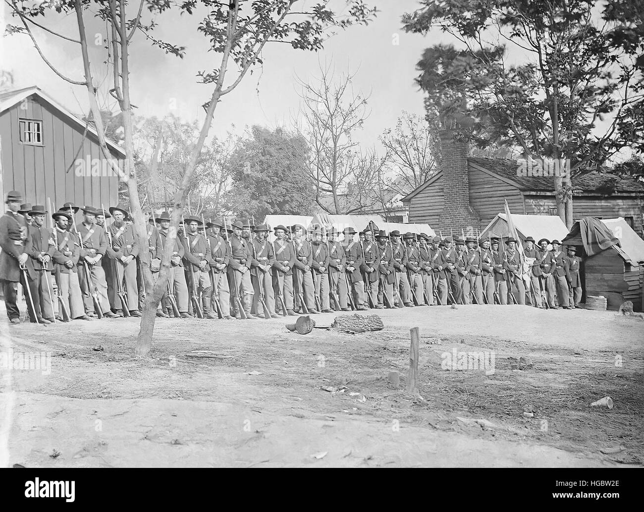 21e d'infanterie du Michigan au cours de la guerre civile américaine. Banque D'Images
