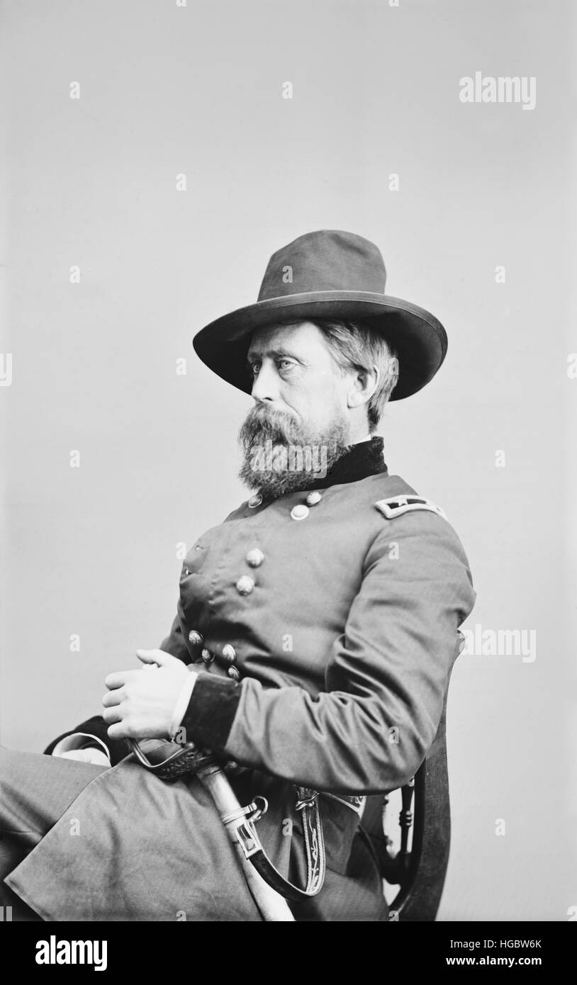 Le Major-général Jefferson C. Davis de l'Armée de l'Union, vers 1860. Banque D'Images