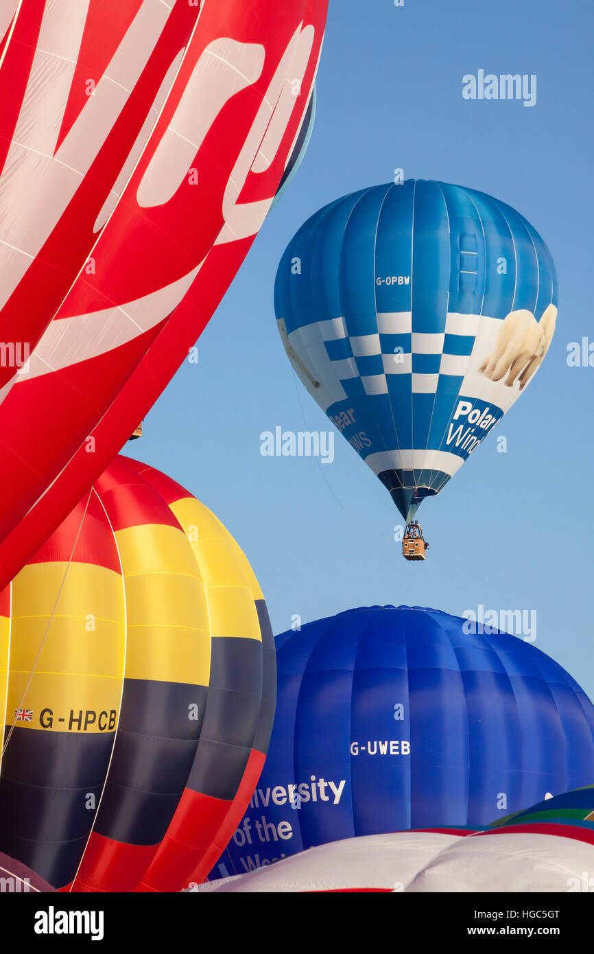L'ours polaire Cameron Windows Hot Air Balloon à Bristol International Balloon Fiesta 2016 Banque D'Images