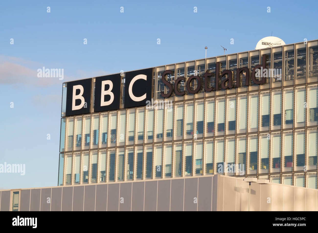 La BBC Scotland building at Pacific Quay, Glasgow, Écosse, Royaume-Uni Banque D'Images