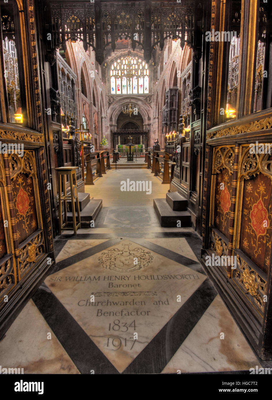 Intérieur de la Cathédrale de Manchester, au nord ouest de l'Angleterre, Royaume-Uni Banque D'Images