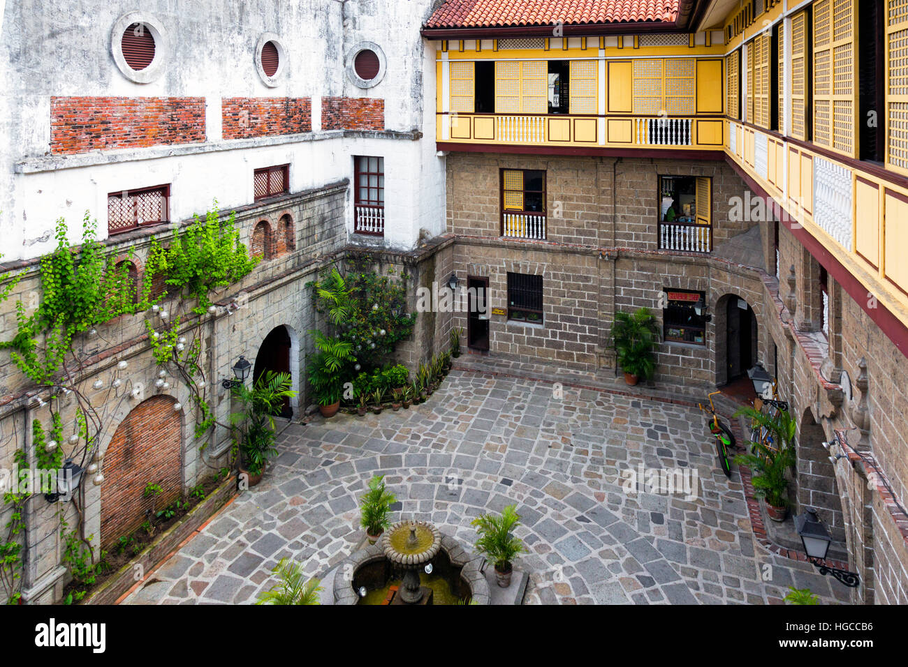 Cour intérieure, Manille, Casa San Luis, complexe Intramuros, Philippines Banque D'Images