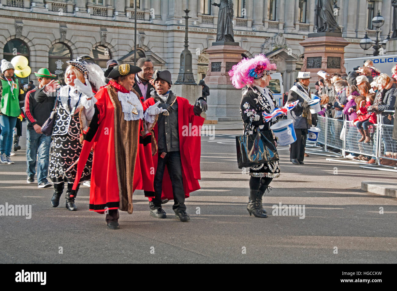 Les gens de London Borough of Southwark, London's New Year's Day Parade, Londres, Banque D'Images