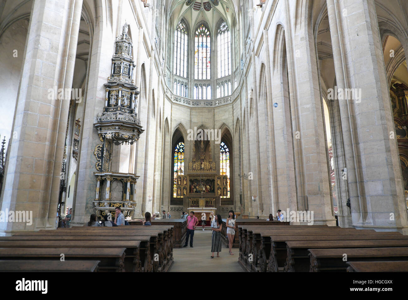 L'intérieur de l'église St Barbara, Kutna Hora Banque D'Images