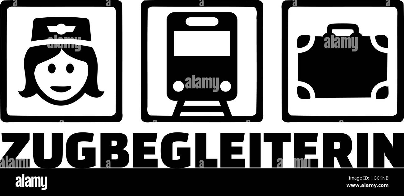 Opérateur ferroviaire allemand titre de l'offre avec des icônes Illustration de Vecteur