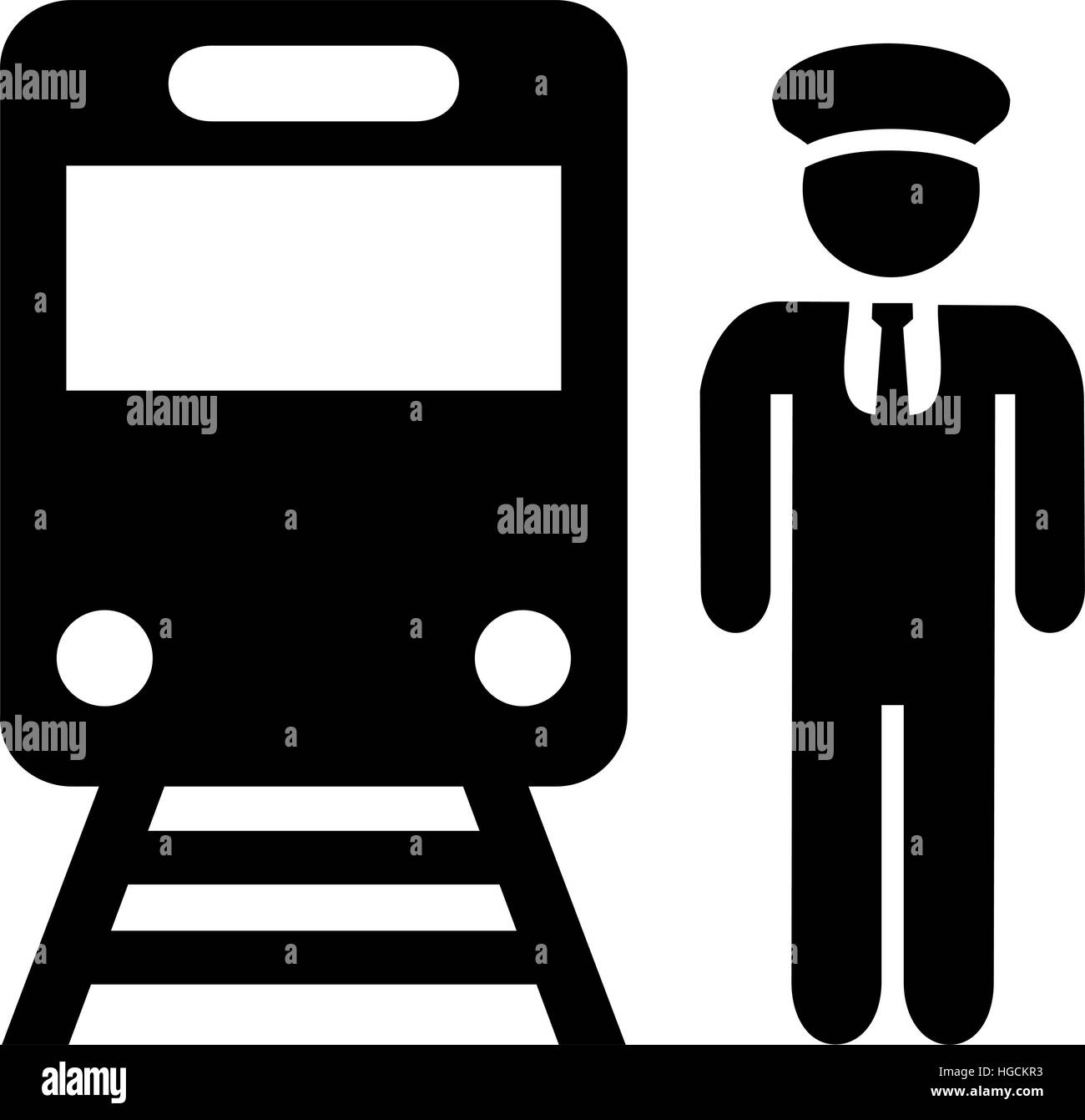 L'icône de conducteur de train Illustration de Vecteur