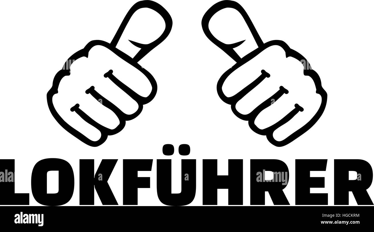 Conducteur de train avec les pouces. L'allemand T-shirt design. Illustration de Vecteur