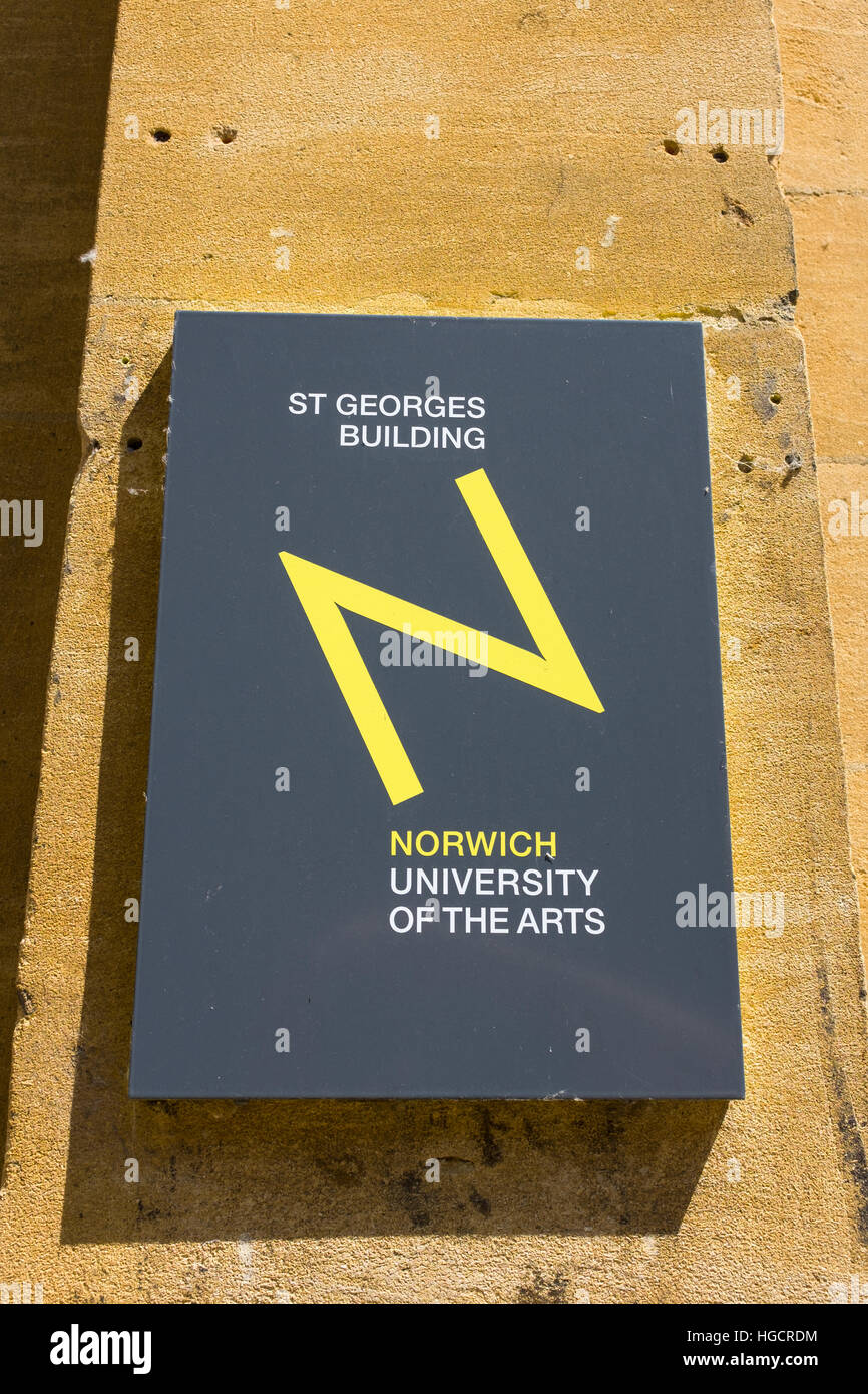 Norwich University of the Arts sign Banque D'Images