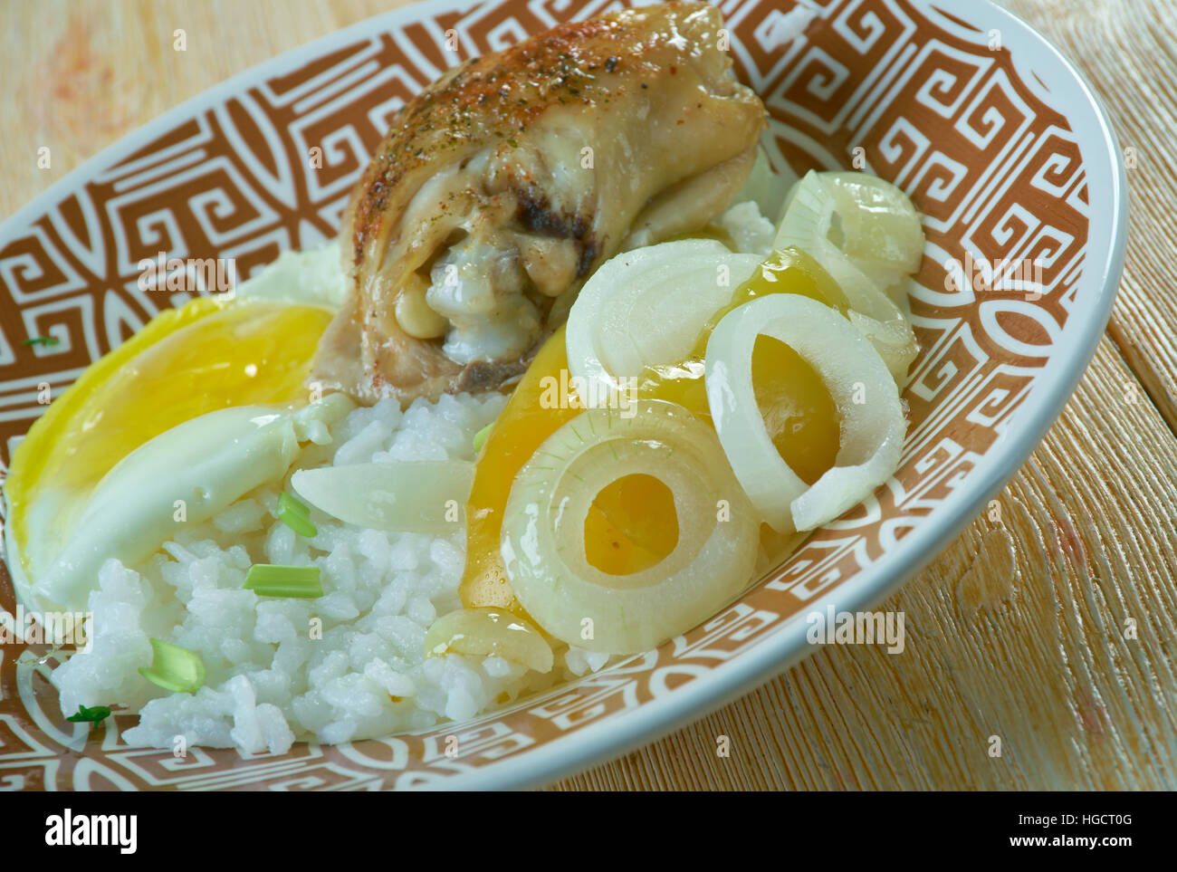 Riz au Curry Hainanese chinois - plat de Singapour Banque D'Images