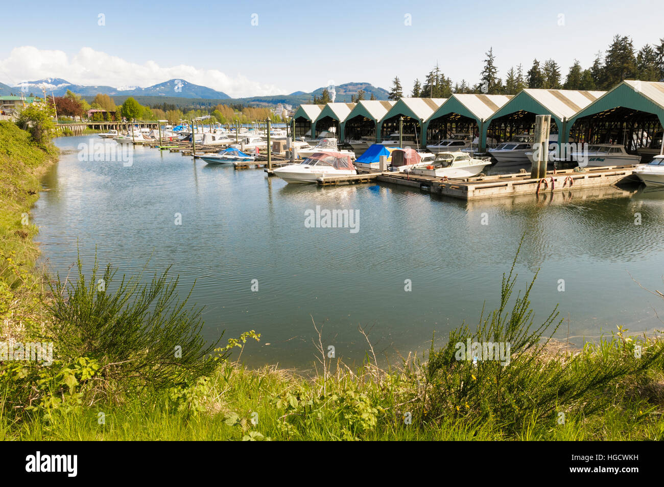 Le port de Port Alberni, sur l'île de Vancouver, Colombie-Britannique, Canada Banque D'Images