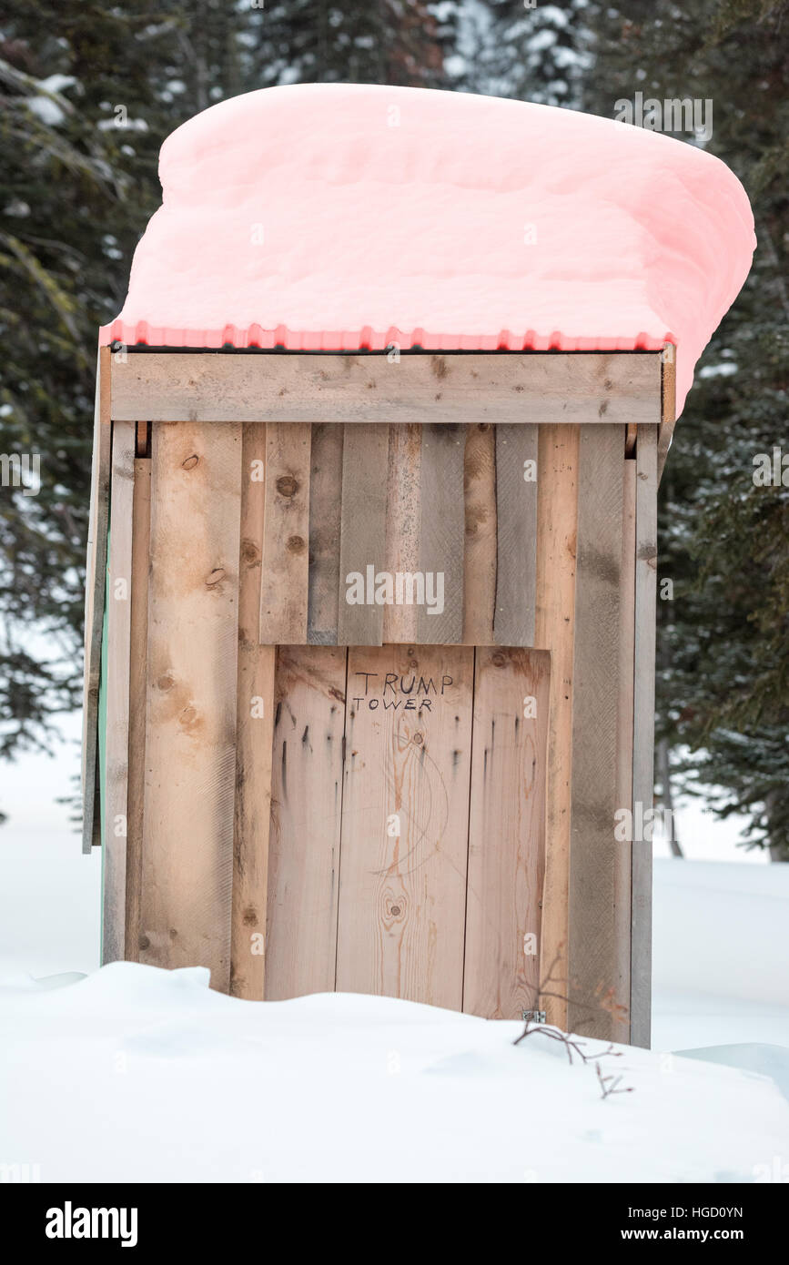"Trump Tower' outhouse. Banque D'Images