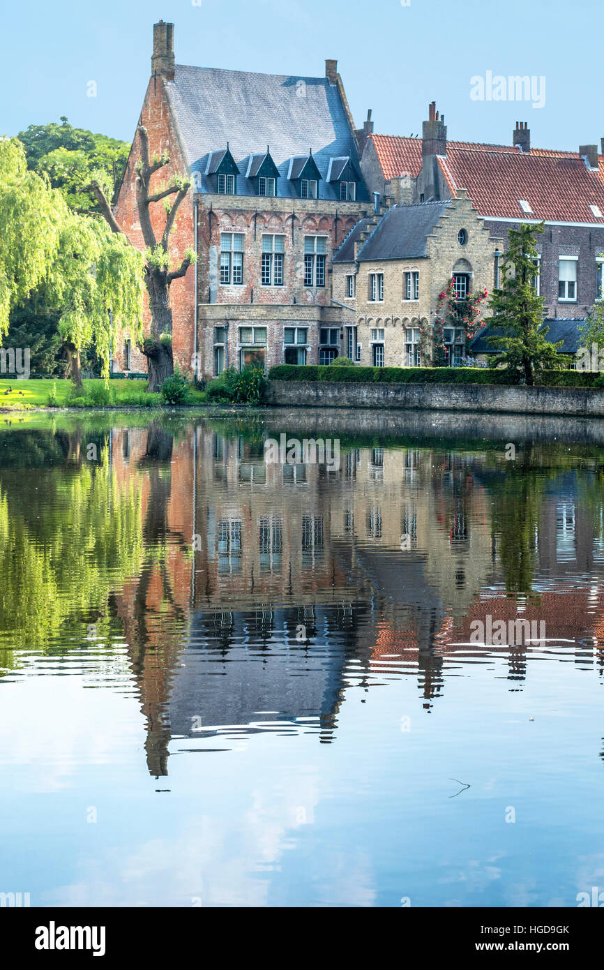 Lac au parc Minnewater Bruges Belgique Banque D'Images