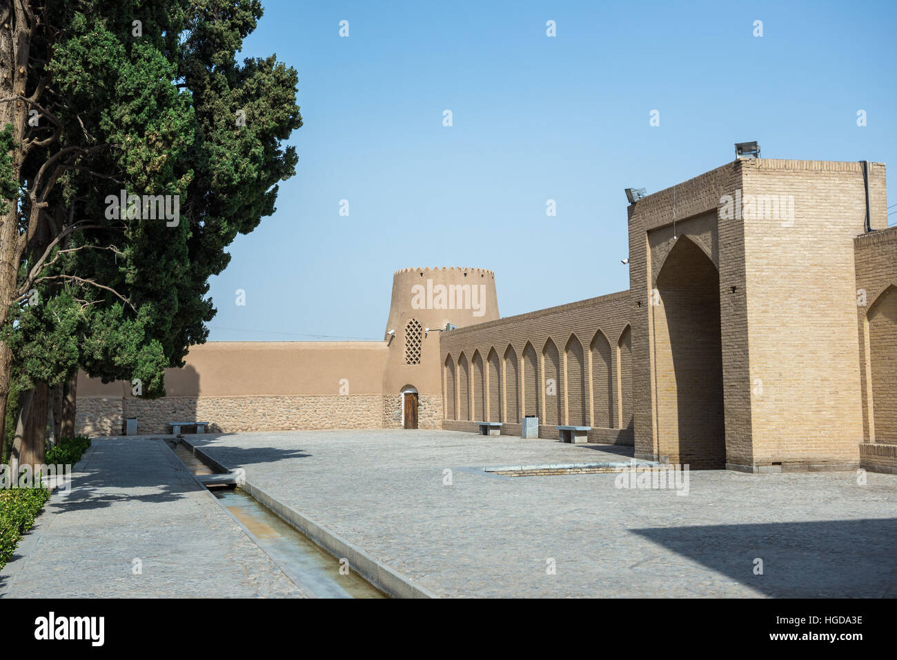 L'une des plus anciennes portes de jardin persan subsistant dans l'Iran a appelé Fin (Jardin Bagh-e Fin), situé dans la ville de Kashan Banque D'Images